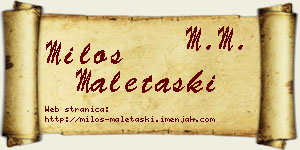 Miloš Maletaški vizit kartica